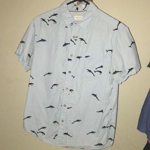Blue button down